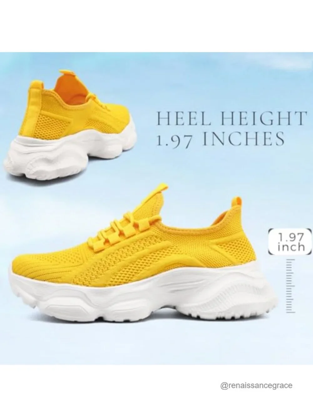 Women Platform Sneakers 2 Inch Lift Non Slip Lightweight Walking Shoes